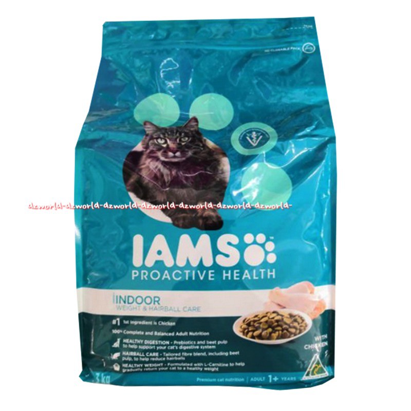 Iams Proactive Health Indoor Chicken Flavour 3Kg Makanan Kucing iam Iam's