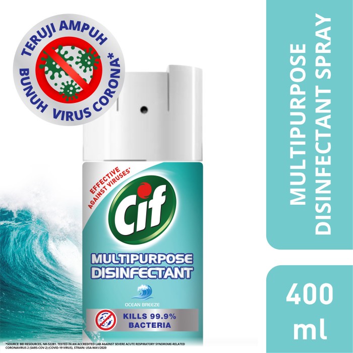 cif multipurpose disinfectant spray ocean breeze 400 ml