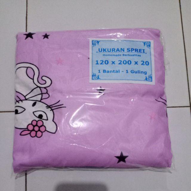 Sprei Homemade Motif Bunga Tulip Leena Blue Gladiol Tidur Nyaman Berkualitas