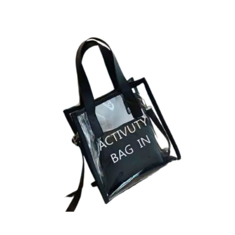 dem_sare / DS1063 - Tas Transparan Fashion Wanita PVC 2in1 Activuty Bags Promo Tas Selempang Wanita