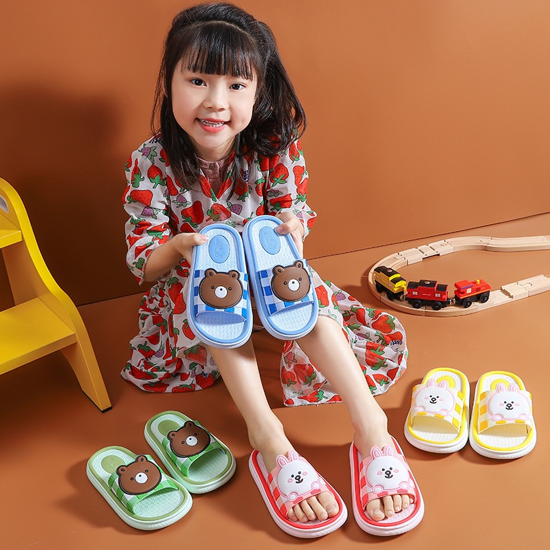 SA-H Sendal / Sandal Anak Eva Lembut Karakter Bear Rabbit Non-slip 0795