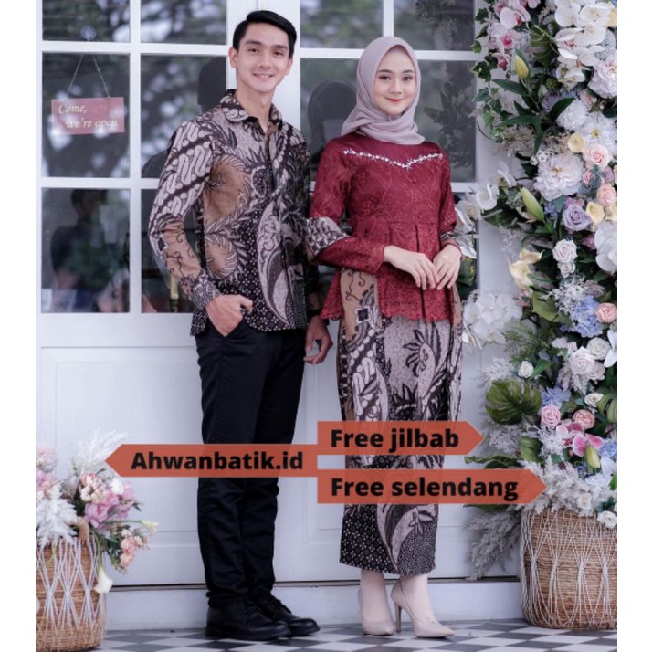 Kebaya batik couple asyifa GRATIS JILBAB kebaya tunangan kebaya wisuda kebaya modern