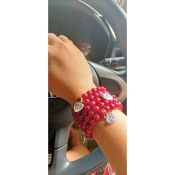 gelang batu merah delima charm love