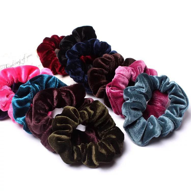 [3pcs] Scrunchie Velvet Set Ikat Rambut Kuncir Rambut Bahan Bludru Velvet Scrunchies