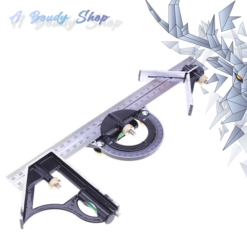 Penggaris Siku Sudut Waterpass Multifungsi Waterpass tukang kayu bangunan Kemiringan Derajat stainle