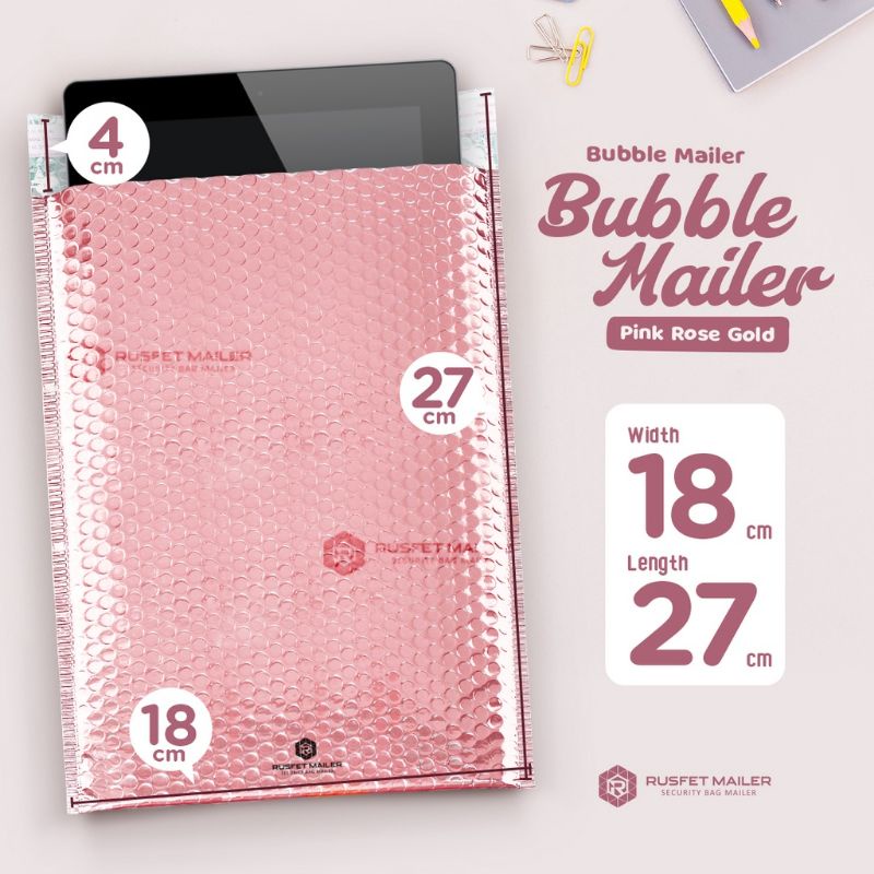 Amplop Bubble Mailer Rose Gold Premium