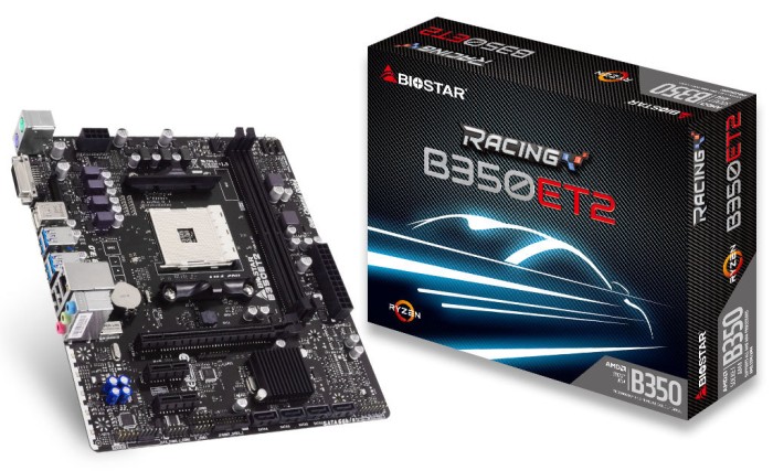 Biostar B350ET2 Motherboard Micro-ATX AMD B350 AM4 DDR4 Socket
