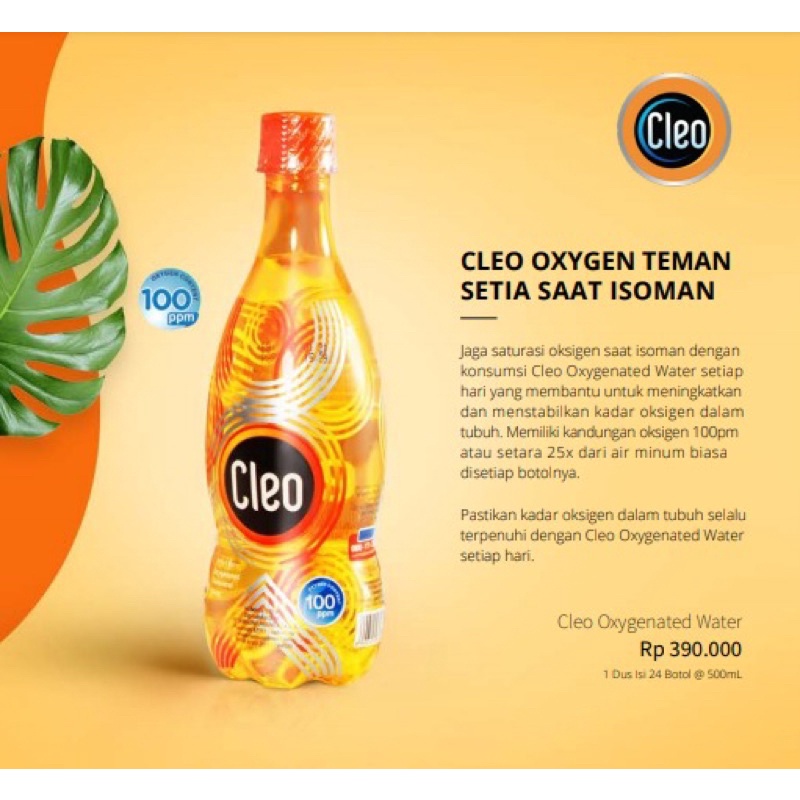 

Cleo Oxygenated Water / Air Cleo Oxygenated