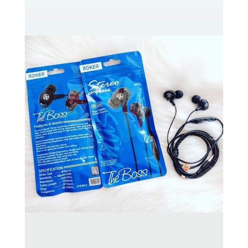 handsfree roker rk20k edition the boss live original earphone