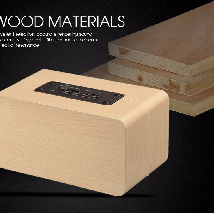 Model Terupdate Speaker Bluetooth Stereo Subwoofer - Speaker Portable - Wood Materials - W5