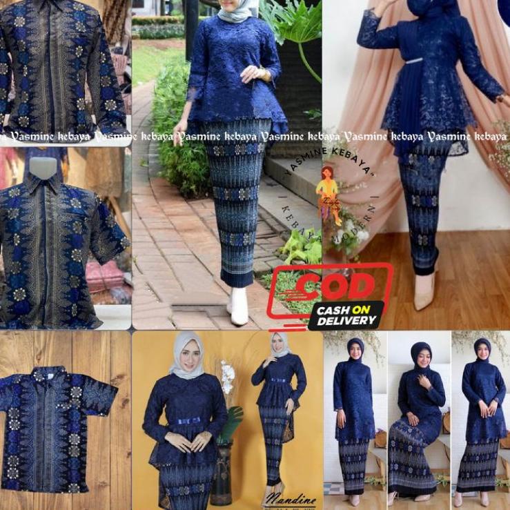 Stok terbatas.. BAJU BATIK COUPLE / COUPLE SARIMBIT / COUPLE KEBAYA BROKAT TUNIK SET KEMEJA BATIK MO