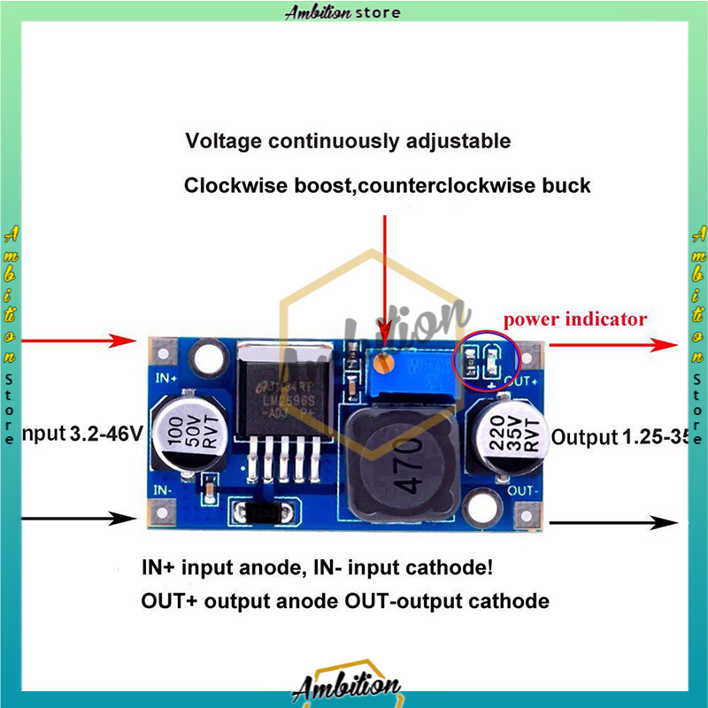 [Bisa Bayar Ditempat Langsung] LM2596 Adjustable DC-DC Step Down Module 1pcs