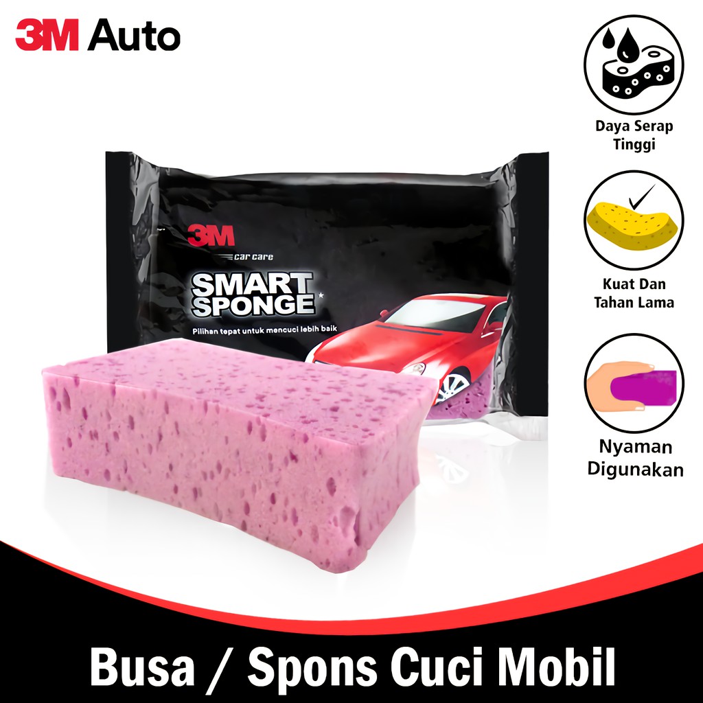 3M Auto Spons / Busa Cuci Mobil / Motor 15 x 10 CM Bersih Maksimal Smart Sponge Car Wash 3M-PN-C01