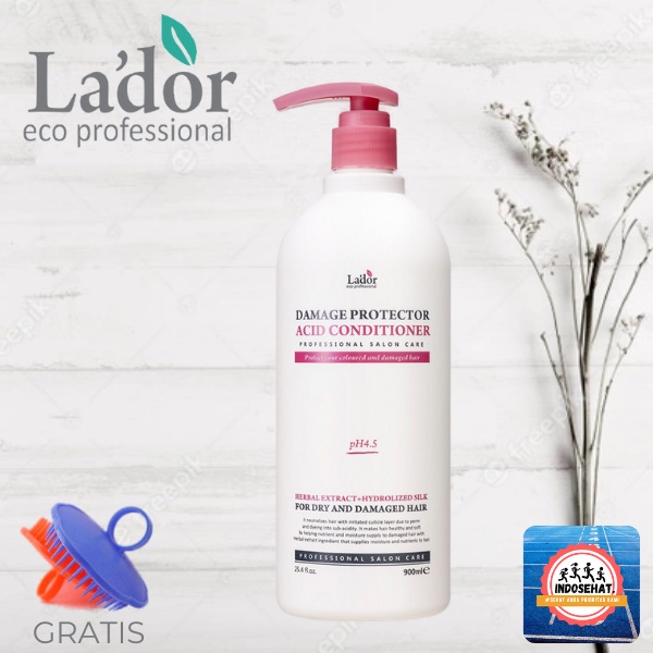 LADOR Damage Protector Acid Conditioner - Kondisioner Nutrisi Perawatan Rambut Rusak Berwarna Smoothing 900 ml