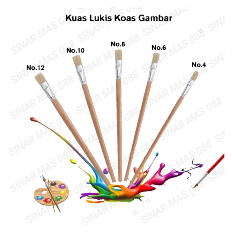 

KUAS LUKIS CAT BULU PUTIH PILIH VARIAN UKURAN NO 4 SAMPAI 12 / KUAS LUKIS MURAH