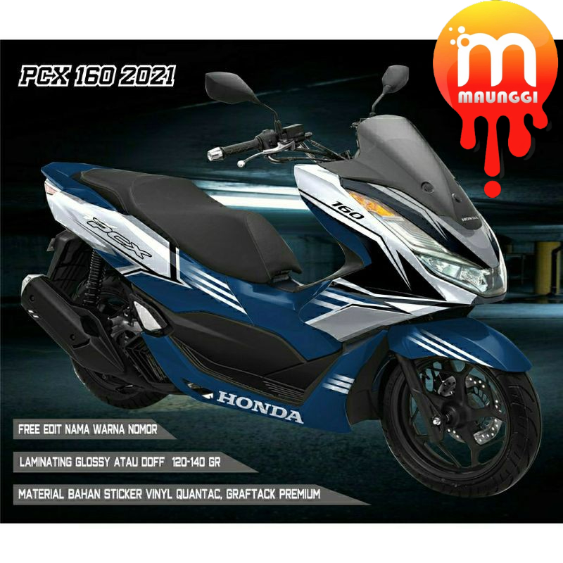 Decal new pcx 160 2021 Striping motor pcx full body motif grafis Sticker pcx variasi