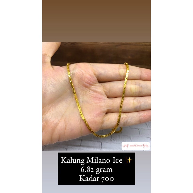 Kalung Milano Ice Mas Kuning 700 Emas Asli Unisex Cowok cewek Bisa Termurah Sebekasi