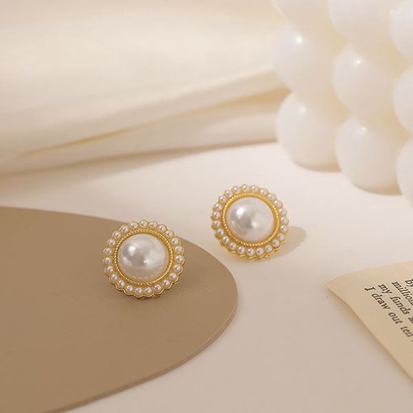 anting s925 mutiara simpel simple pearl earrings jan288(3E2)