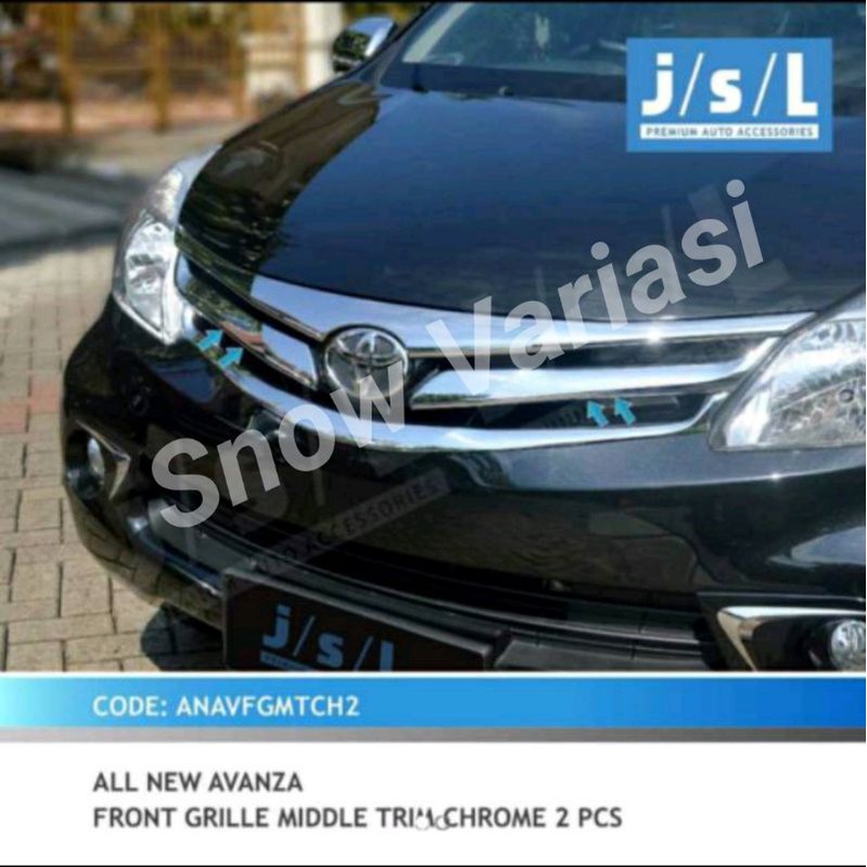 list grill depan tengah Front grill middle trim chrome all new Avanza/ xenia 2 pcs jsl