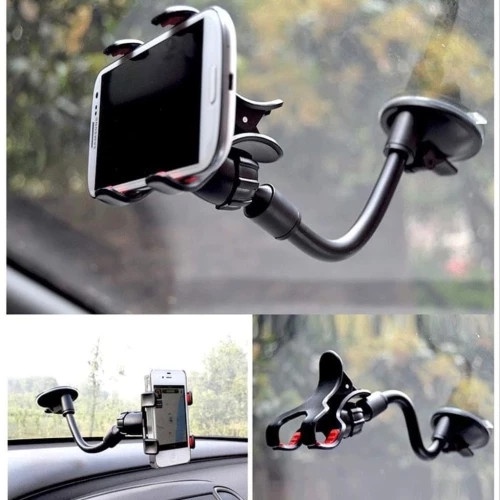 SOFT TUBE Mobil Jepit 4 Cakar Tempel Kaca Dashboard Gps HP Flexible Universal Penyangga Car Holder