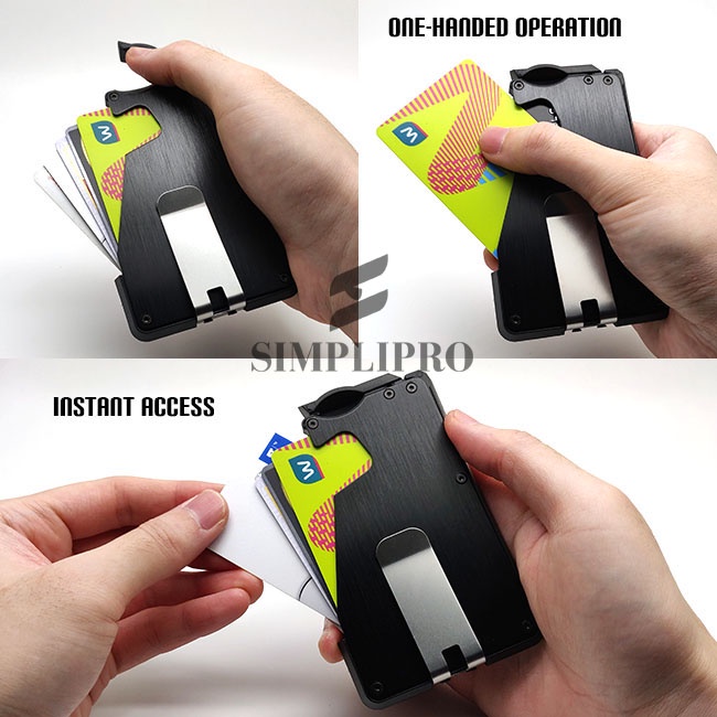 Dompet Pria Tipis Modern Anti RFID Slim Money Clip Wallet F1