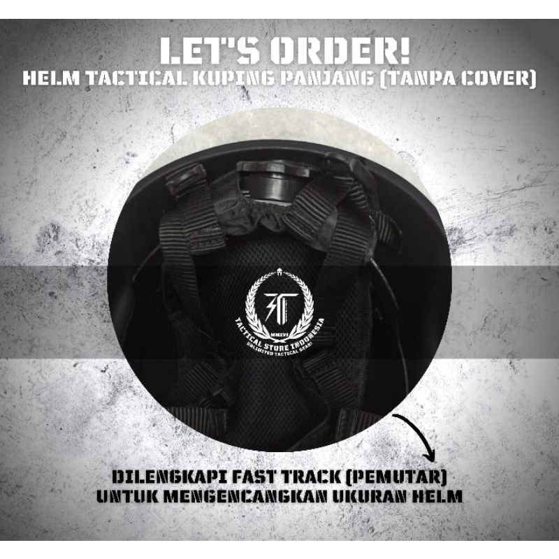 Helm Tactical ABS Versi Kuping Panjang (Tanpa Cover Helm)