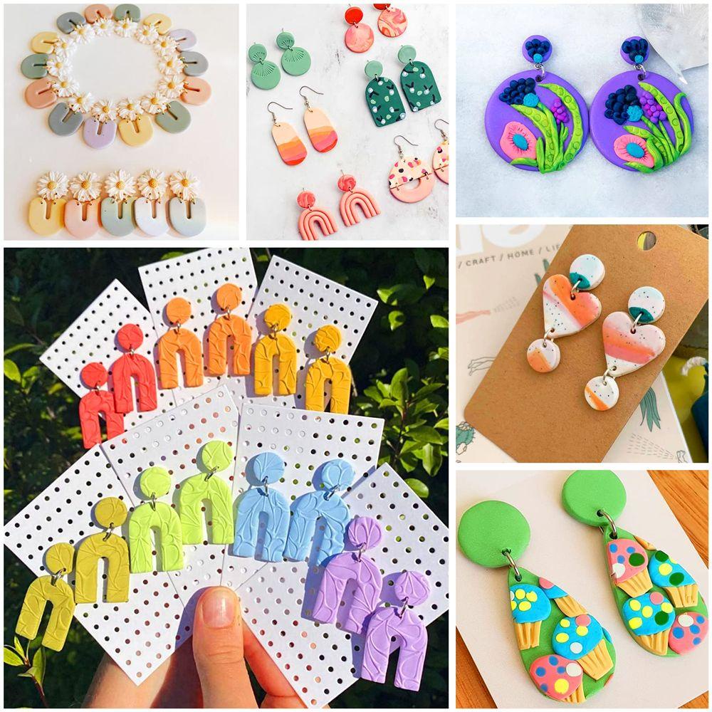 Solighter Polymer Clay Cutters Set Art DIY Alat Baking Dengan Kait Anting