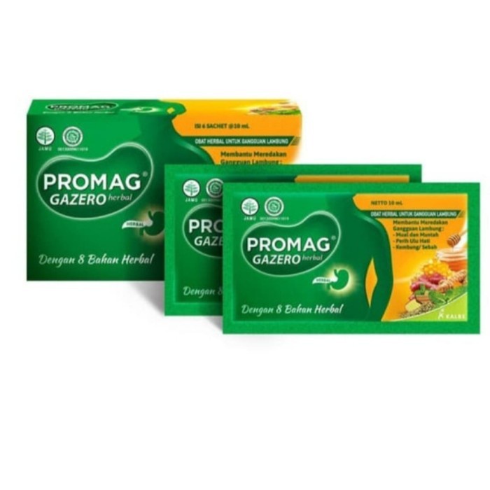 PROMAG GAZERO BOX - Herbal Obat Sakit Maag Nyeri Perut Asam Lambung Kembung Sachet