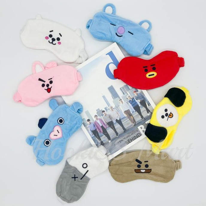 PENUTUP MATA TIDUR BTS EDITION/TRAVEL SLEEP MASK BT21/SLEEPING MASK KARAKTER KOREA