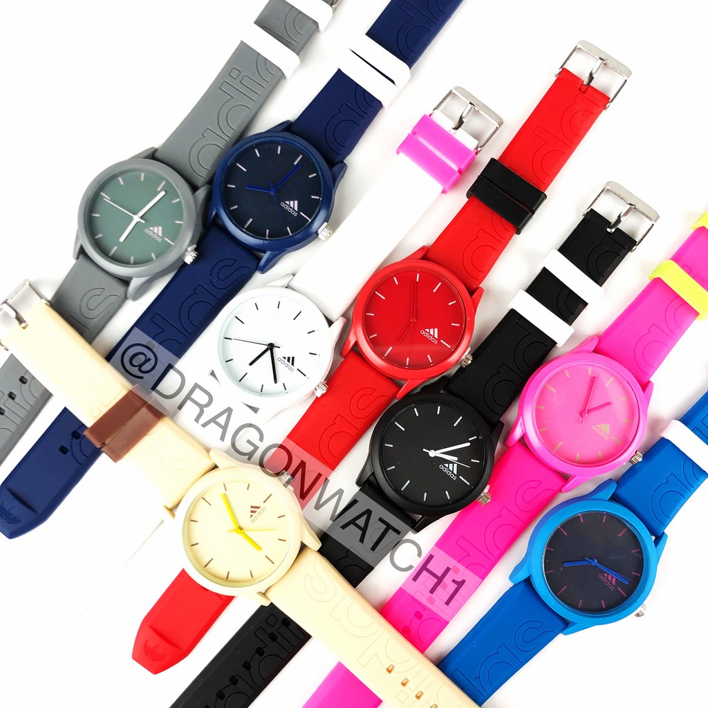 [COD✅] Jam tangan wanita pria silikon fashion Gaya semanggi klasik watch rubber Unisex   S1148