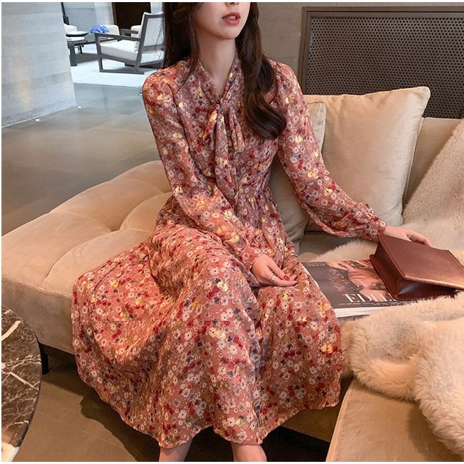 Maxi Dress FLORAL TIER import BUNGA PINK KECIL baju gamis import 9920