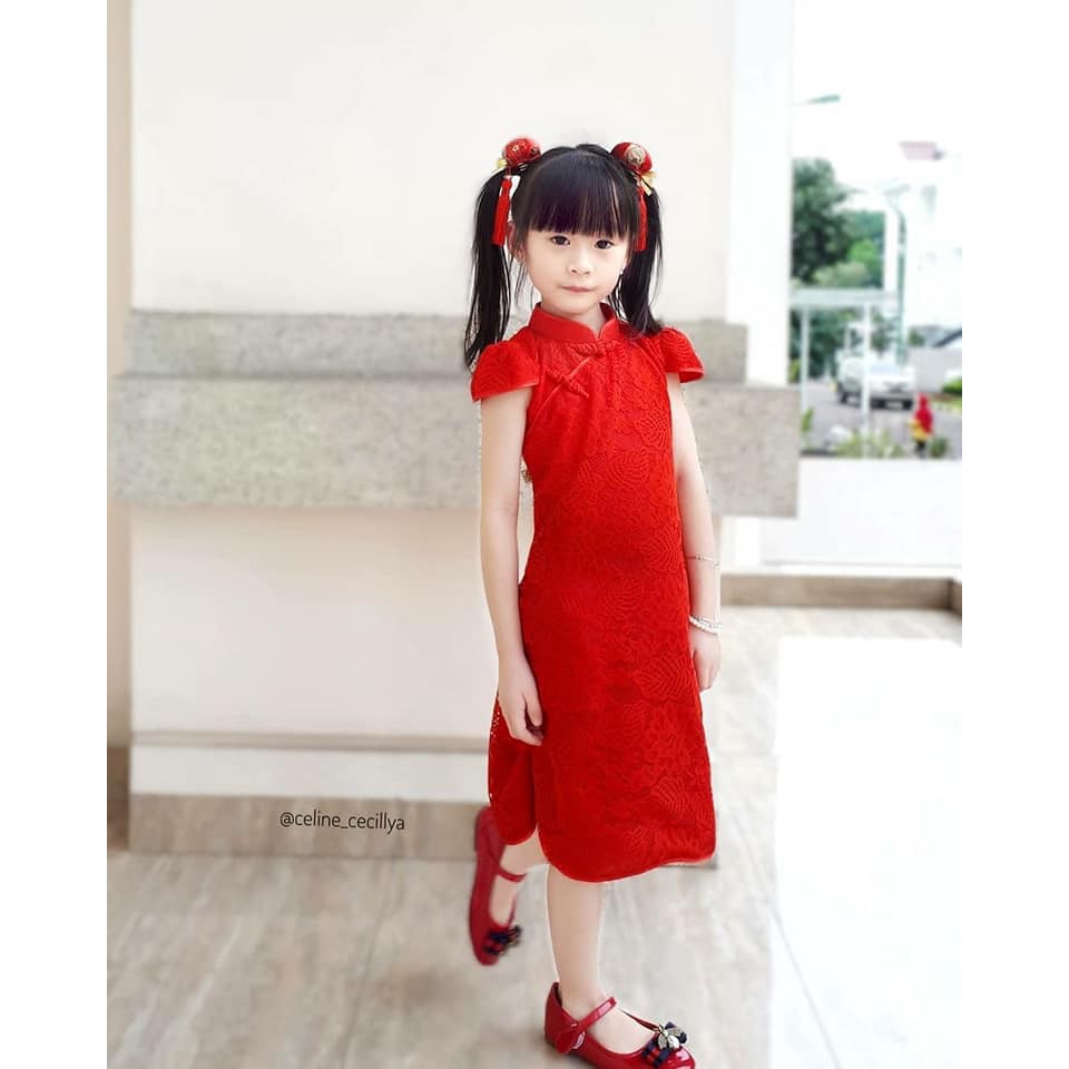 Ethnickidswear Nacha Qipao Anak Qipao Couple Cheongsam Anak Baju Imlek Dress Brokat