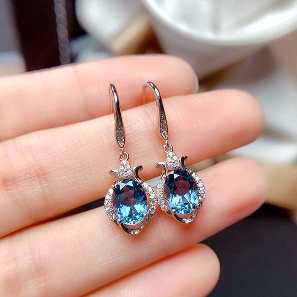 Hu Hu Hu Hu Hu Alat Bantu Pasang Kacamata♡ 1 Pasang Anting Kait Gantung Wanita Hias Topazberlian Imitasi Tahan Lama Untuk Pernikahan