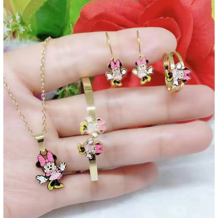 Titanium Set Anak Perhiasan Kalung/gelang/anting/cincin 205-207