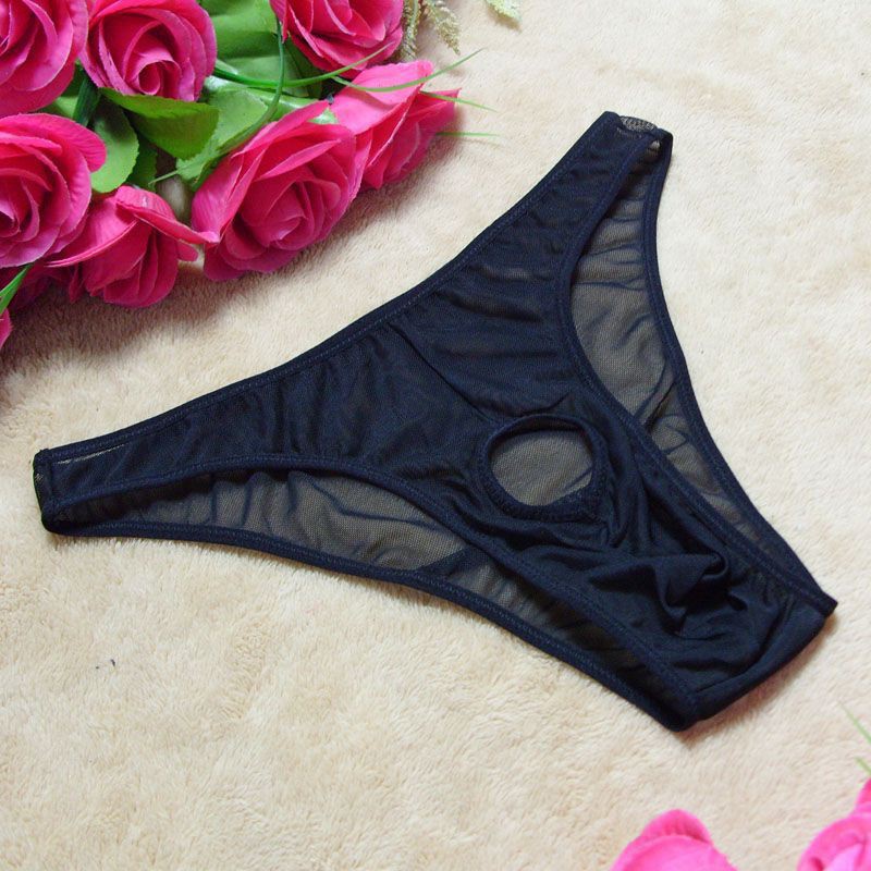 Celana Dalam Pria Open Sexy hot Low Waist transparan G String Pria Thongs bernapas lembut Y0500