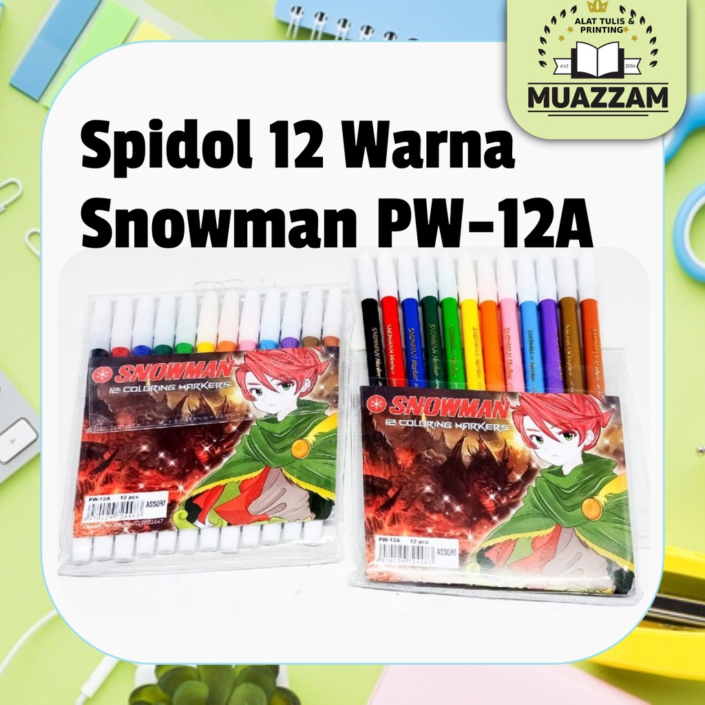 

Snowman 12 Coloring Markers PW 12A Spidol Warna
