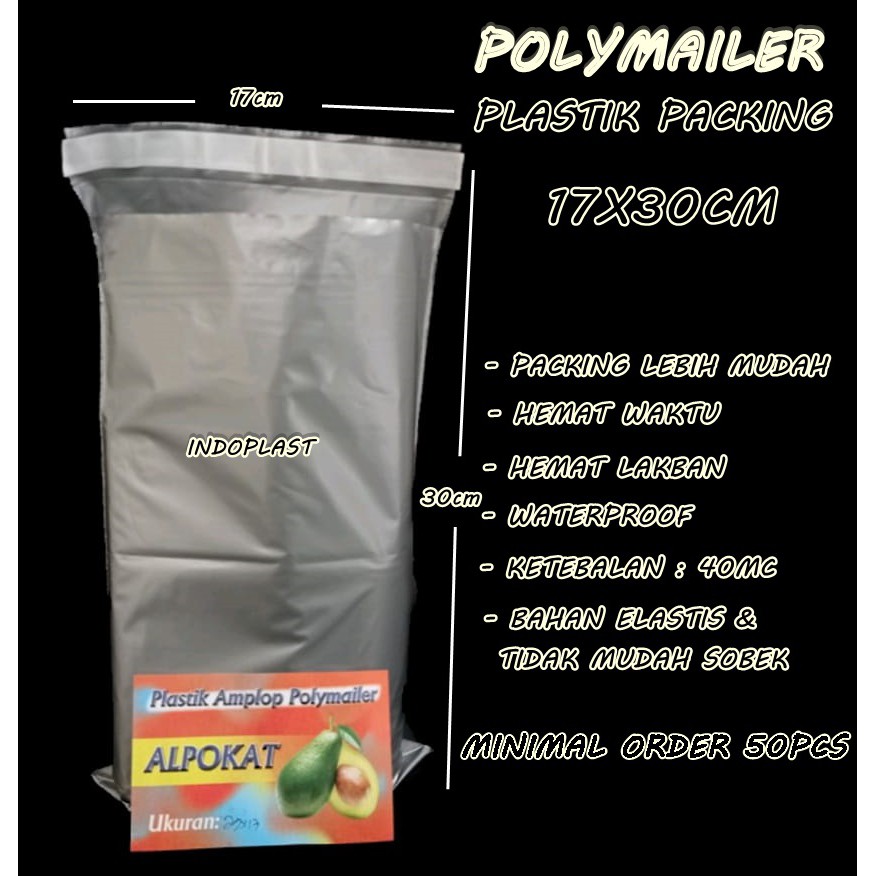 

50PCS Plastik packing polymailer/plastik amplop packing olshop 17x30