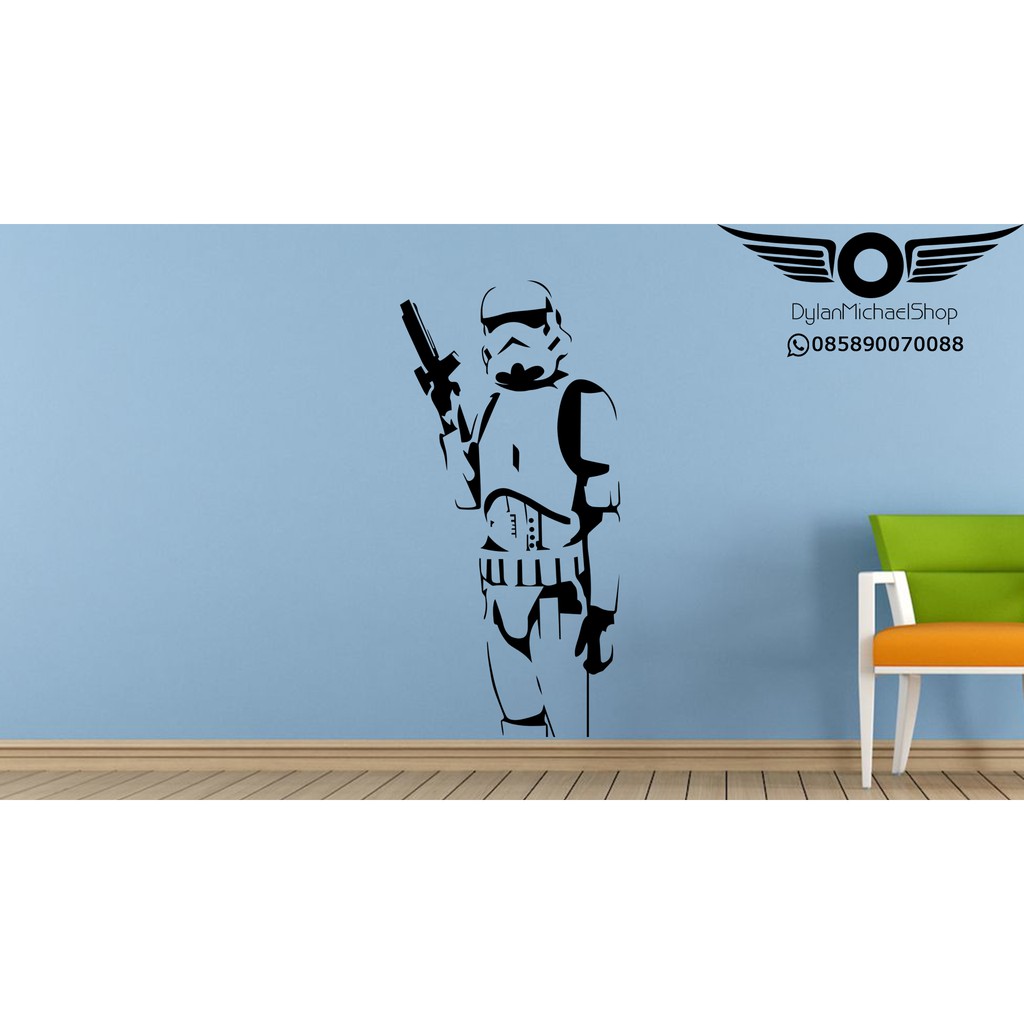 Wall Sticker Star Wars Storm Trooper Big Stiker Tembok Dinding Besar