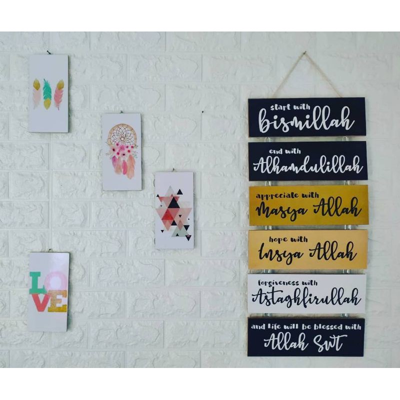 MDF gantung 6pcs / walldecor gantung / islamic quote walldecor