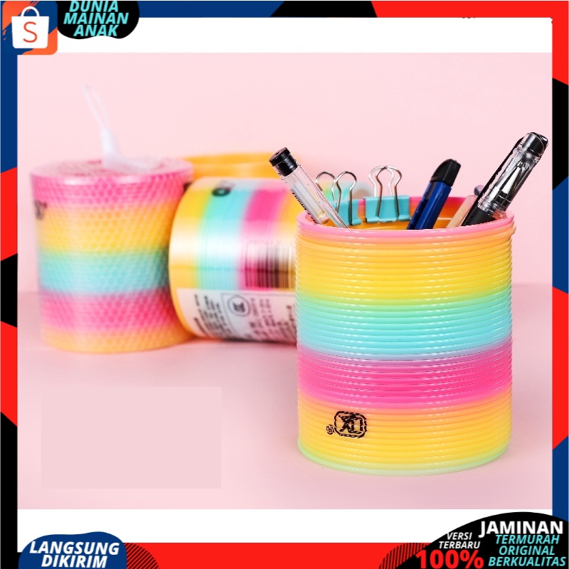 Mainan Anak Magic Spring Diameter 5,5 Mainan Spiral Rainbow Pelangi Plastik Murah Dan Aman