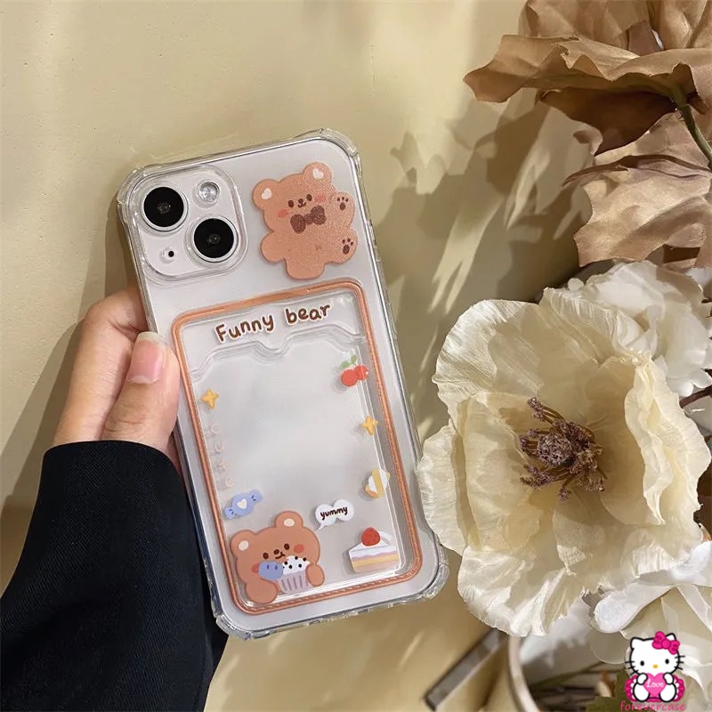 Soft Case TPU Transparan Motif Beruang Dan Kelinci Untuk IPhone 7 8 6 6s Plus 11 XR 13 12 Pro Max X XS Max SE 2020