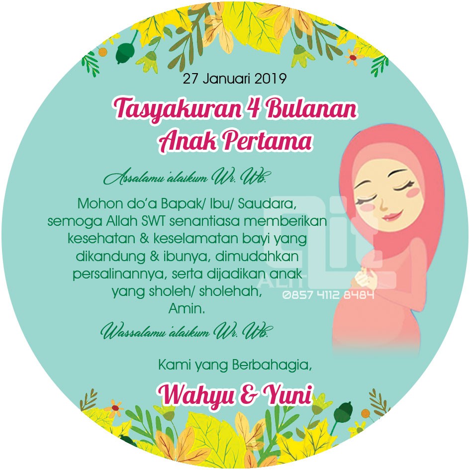 Sticker Tasyakuran 4 Bulanan Kehamilan