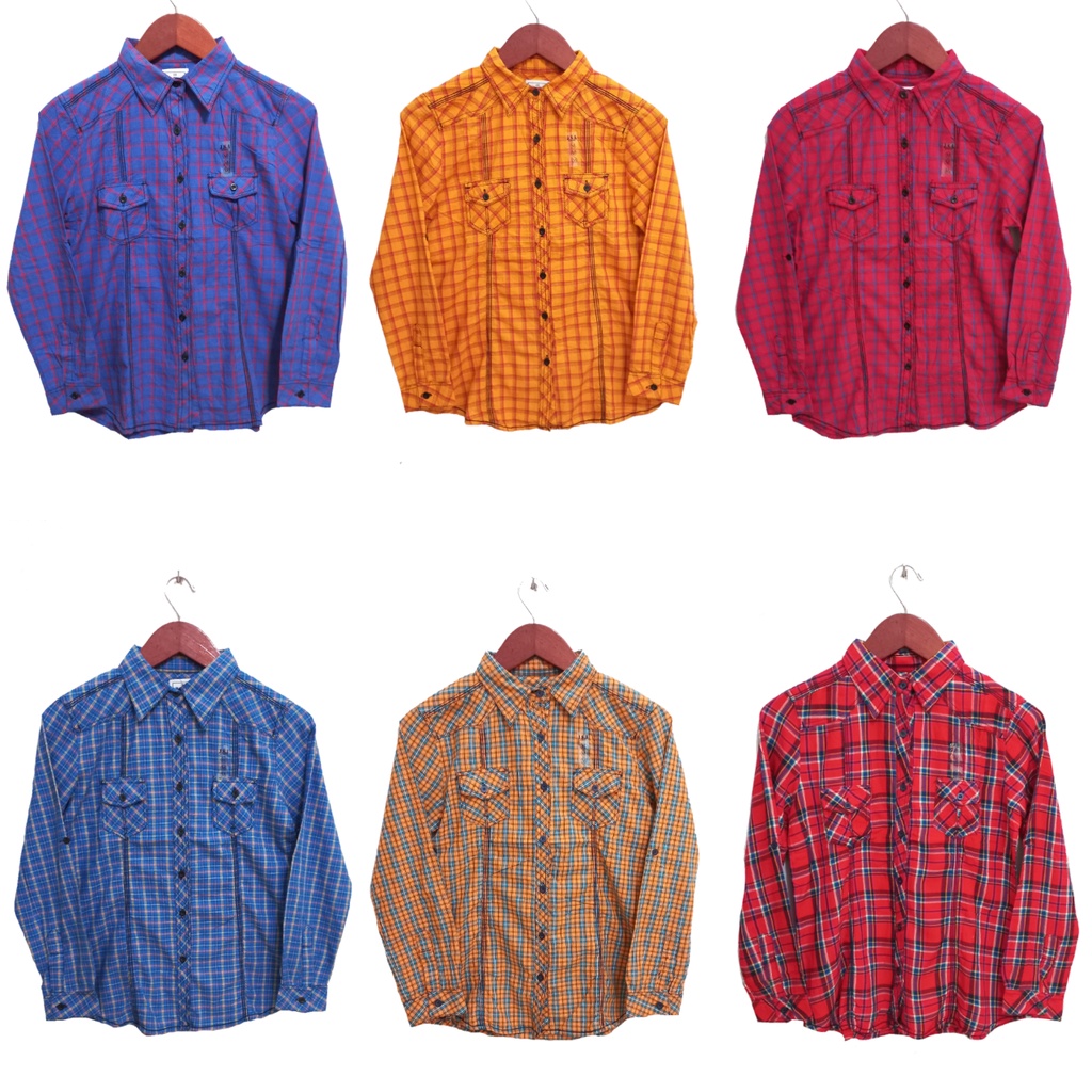 Kemeja Wanita Kotak Kotak / Kemeja Wanita Lengan Panjang / Kemeja Katun Kotak Kotak / Kemeja Kantor 