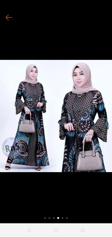 Couple Batik Keluarga Gamis Lonceng Model Jazz Gamis Jazzy Couple Gamis Batik Kerah Jazz Batik Tosca