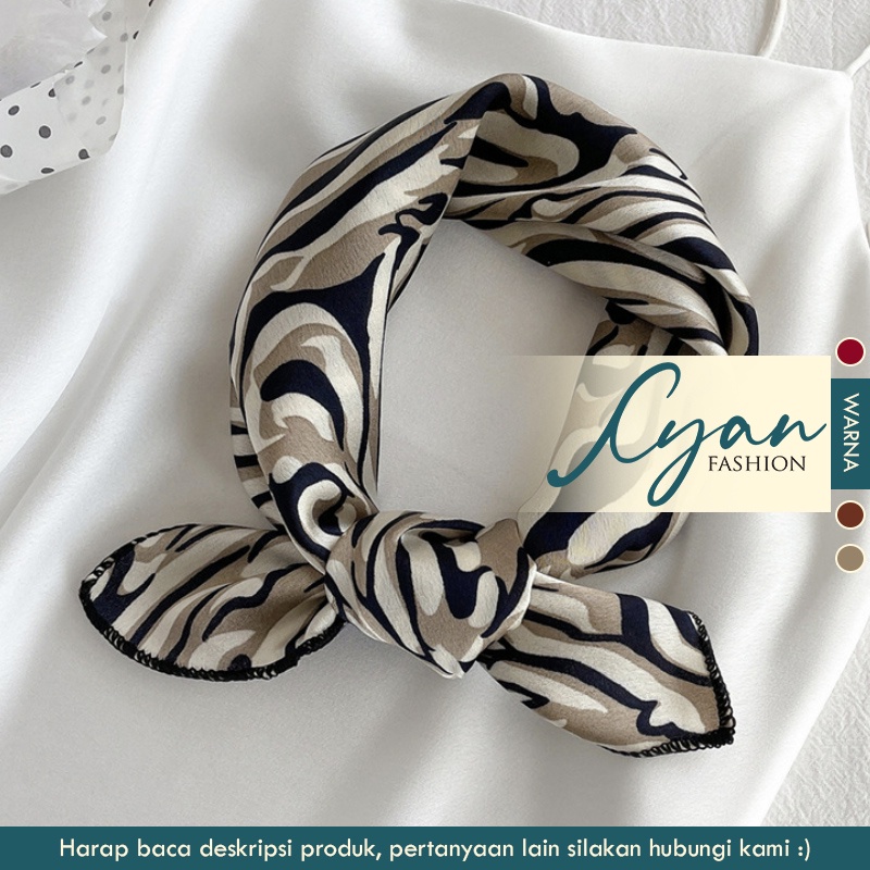 &quot;Anaz&quot; 50x50 cm Mini scarf, Scarf Leher, Scarf Tas, Bahan Silk Immitation