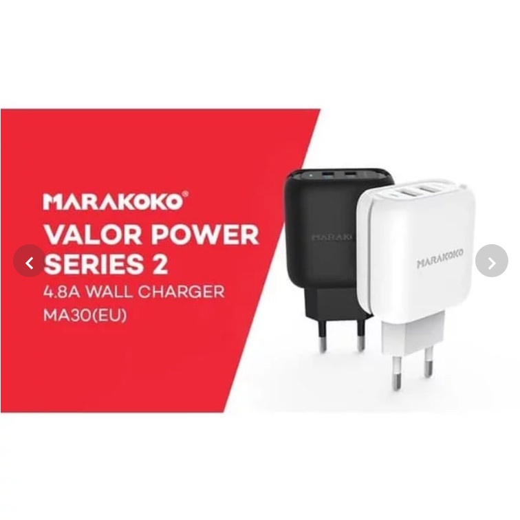 Marakoko Dual Port USB Wall Charger 24W 2.4A MA30