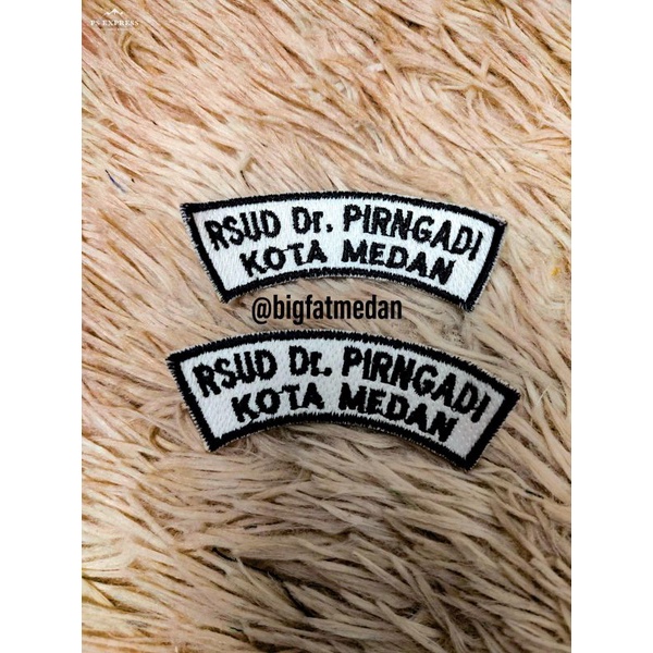 Patch Logo, Bordir Logo / emblem Lokasi Full benang (Custom Tulisan), Atribut sekolah