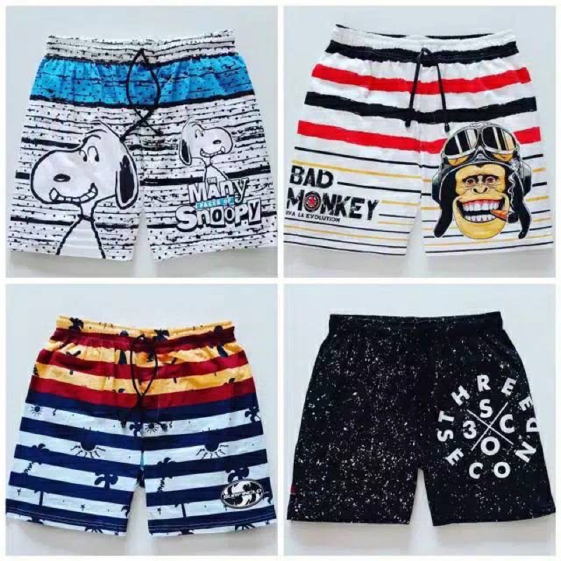 Celana Pendek Pria Boxer Pantai Surfing Distro Motif Random