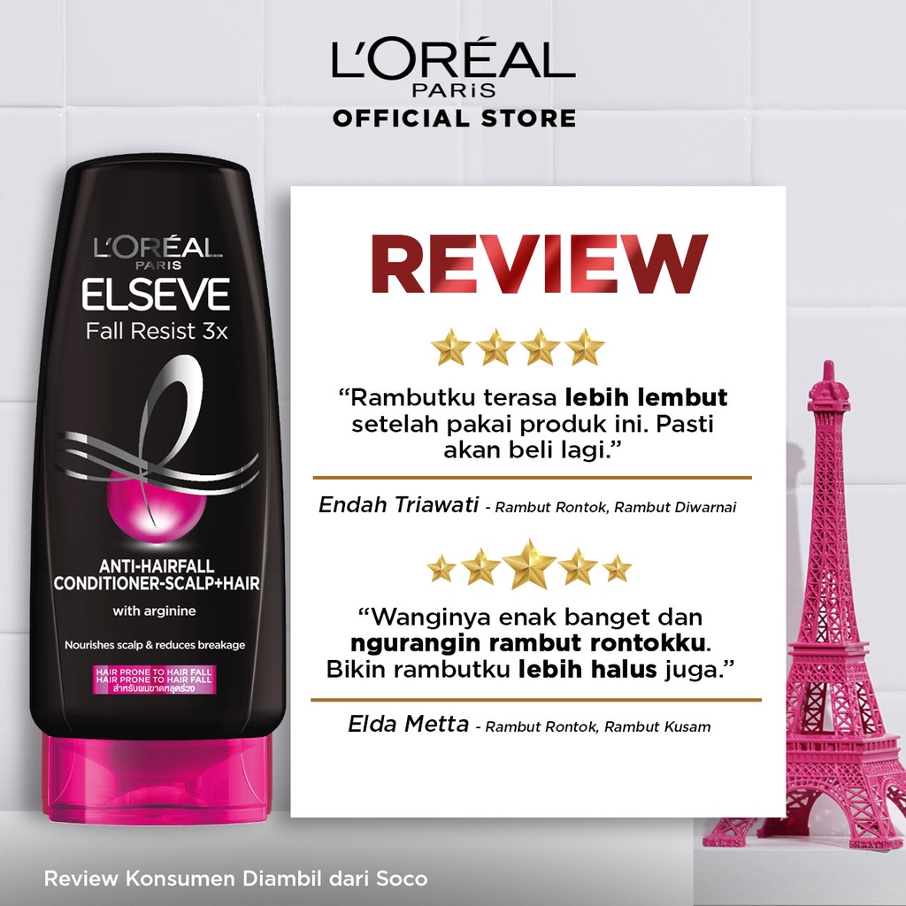 L'Oreal Paris Fall Resist 3x Shampoo 450ml+Conditioner 170ml-HairCare Perawatan Rambut Rontok Loreal-2
