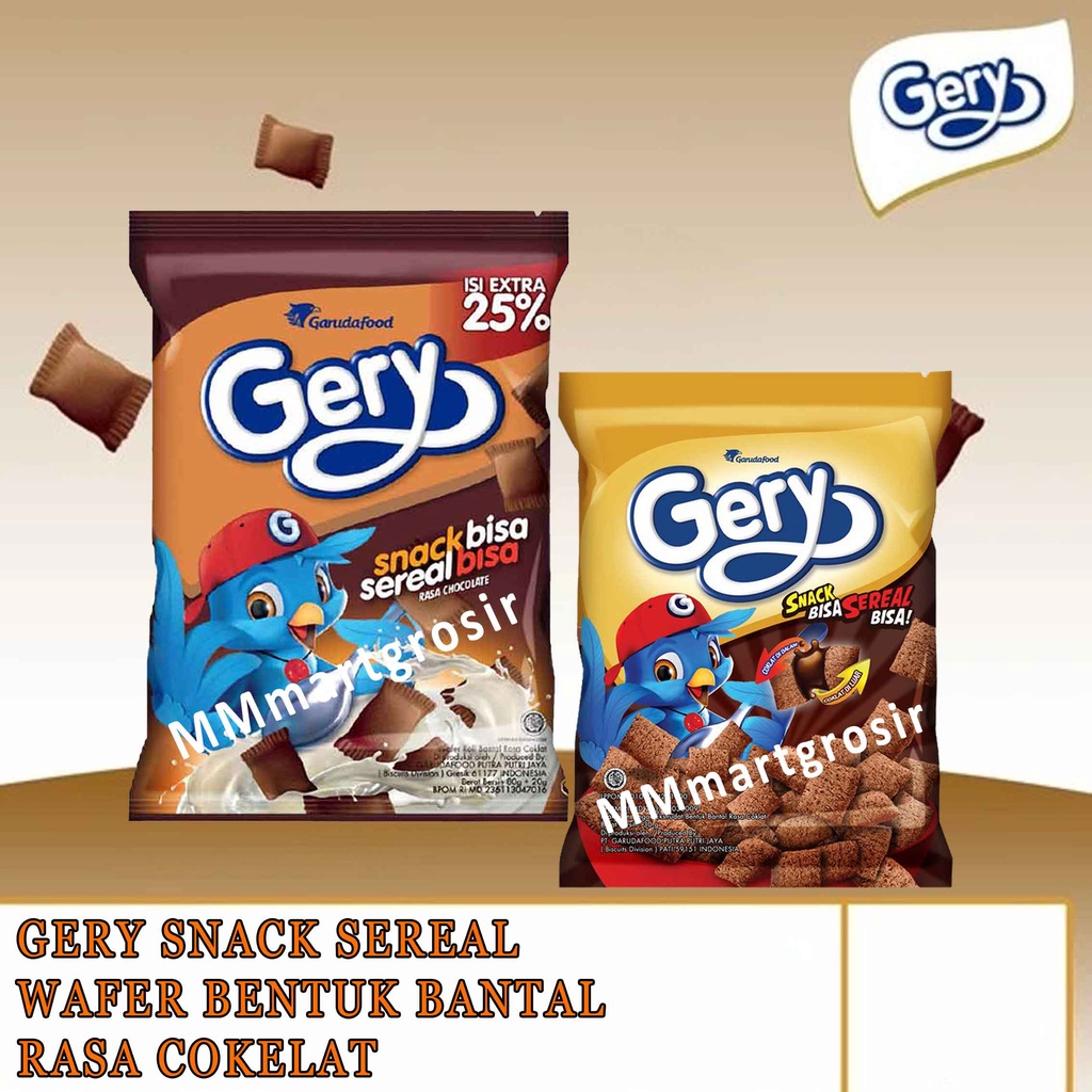 Gery Snack / Wafer Snack Bentuk Bantal / Snack Sereal / Rasa Cokelat